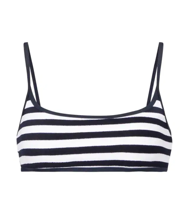 JADE SWIM Muse Scoop striped terry bikini top