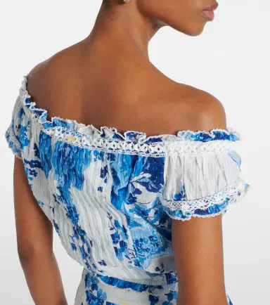 Poupette St Barth Alba floral off-shoulder cotton top | Thumbnail 2