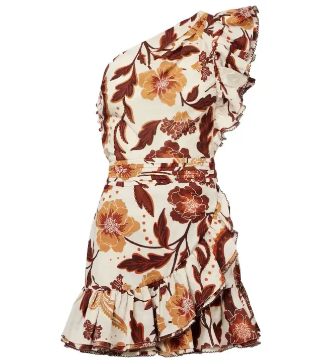 Poupette St Barth Corinne floral ruffled cotton minidress