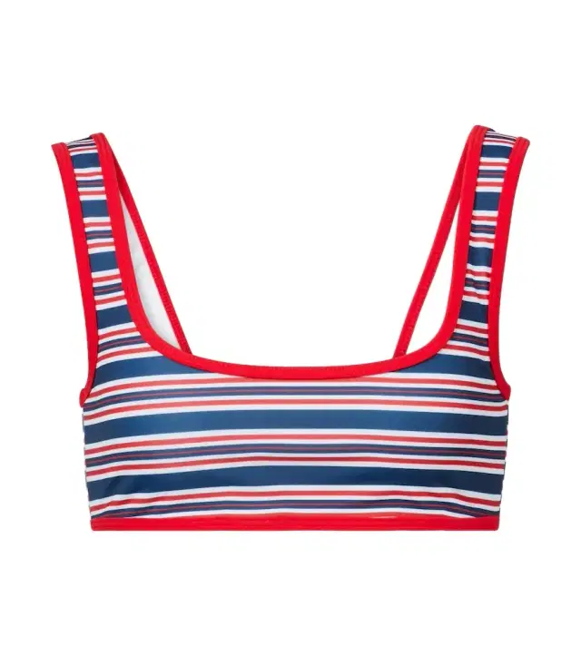 JADE SWIM Rounded Edges striped bikini top