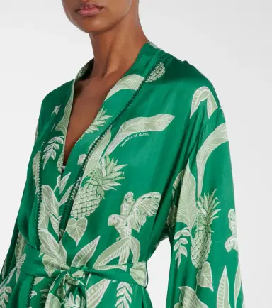 Poupette St Barth Erica floral satin kaftan | Thumbnail 2