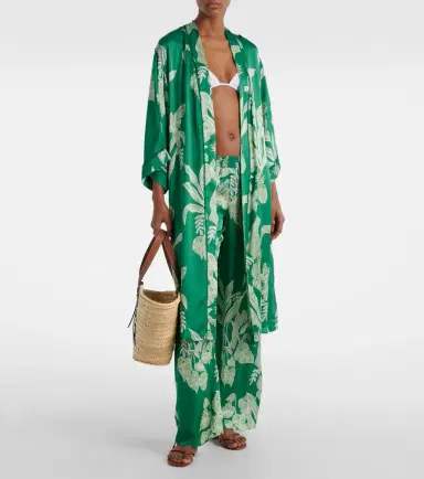 Poupette St Barth Erica floral satin kaftan | Thumbnail 3