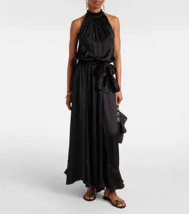 Poupette St Barth Nina satin gown | Thumbnail 4