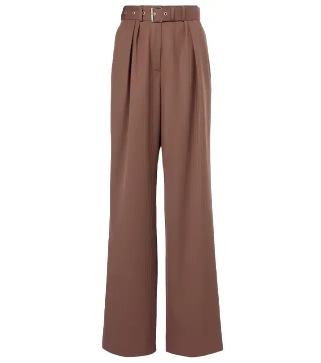 Dries Van Noten Belted wool gabardine wide-leg pants