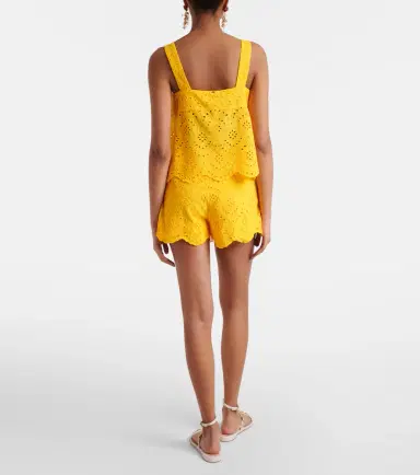 Poupette St Barth Noa broderie anglaise cotton top | Thumbnail 4
