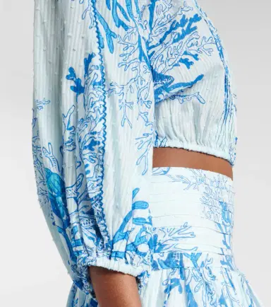 Poupette St Barth Bova printed off-shoulder cotton top | Thumbnail 2