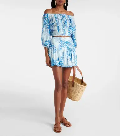 Poupette St Barth Bova printed off-shoulder cotton top | Thumbnail 4