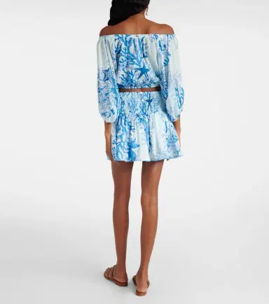 Poupette St Barth Bova printed off-shoulder cotton top | Thumbnail 5