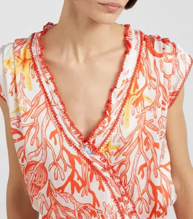 Poupette St Barth Estelle printed satin minidress | Thumbnail 4