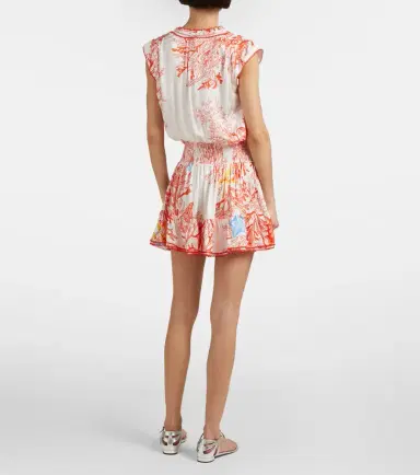 Poupette St Barth Estelle printed satin minidress | Thumbnail 5