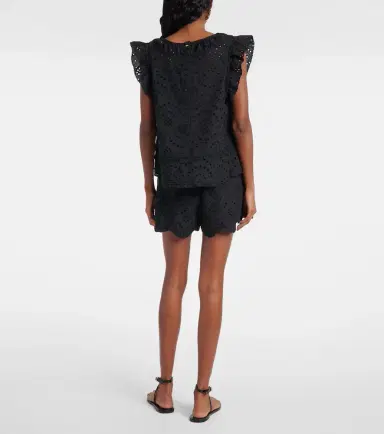 Poupette St Barth Broderie anglaise cotton top | Thumbnail 3