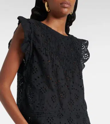 Poupette St Barth Broderie anglaise cotton top | Thumbnail 4