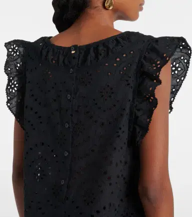 Poupette St Barth Broderie anglaise cotton top | Thumbnail 5