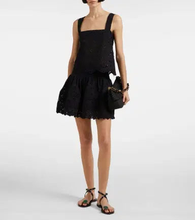 Poupette St Barth Galia broderie anglaise cotton miniskirt | Thumbnail 4