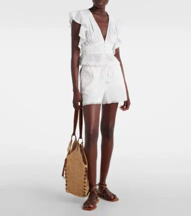 Poupette St Barth Cruse cotton wide-leg shorts | Thumbnail 4
