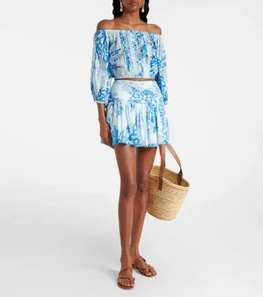 Poupette St Barth Colleen printed cotton miniskirt | Thumbnail 4