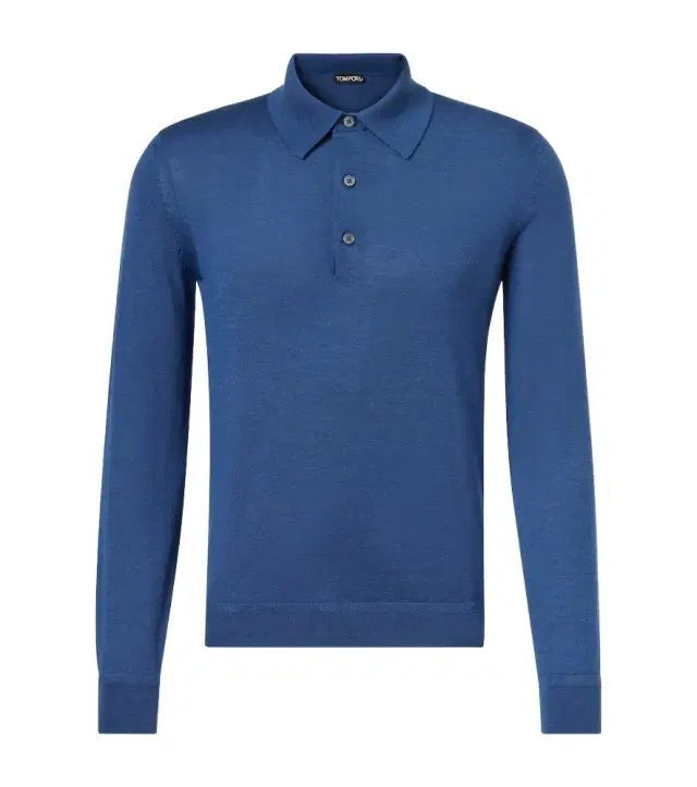 Cashmere and silk polo sweater