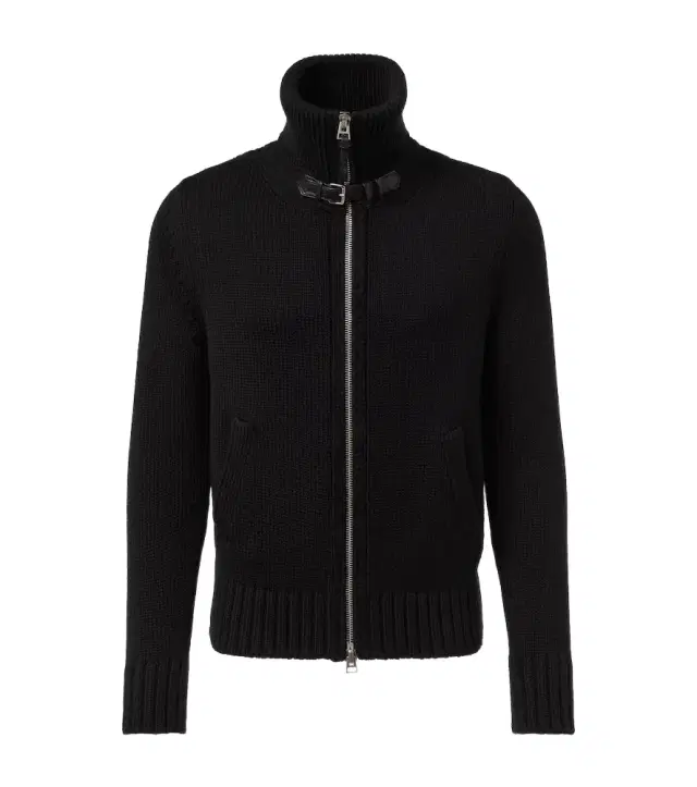 Wool zip-up sweater