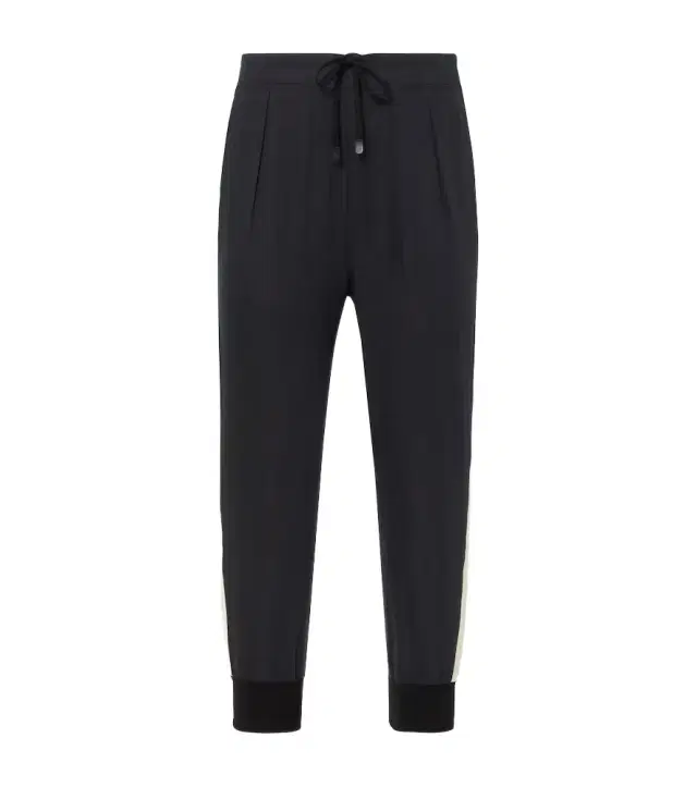 Cotton and silk twill sweatpants