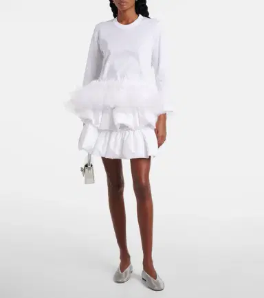Noir Kei Ninomiya Tiered cotton miniskirt | Thumbnail 2