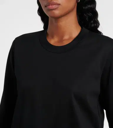 Noir Kei Ninomiya Tulle-trimmed cotton jersey top | Thumbnail 3