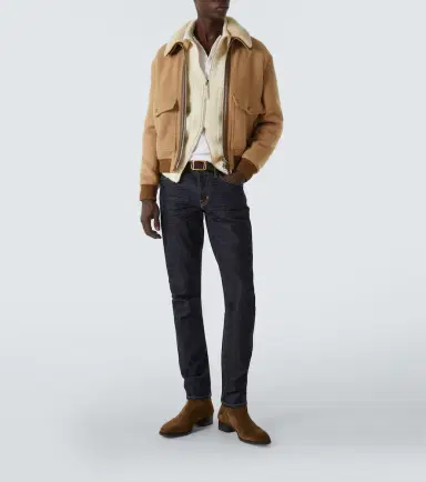 Tom Ford Shearling-trimmed virgin wool blouson | Thumbnail 5 Tom Ford Shearling-trimmed virgin wool blouson | Thumbnail 5