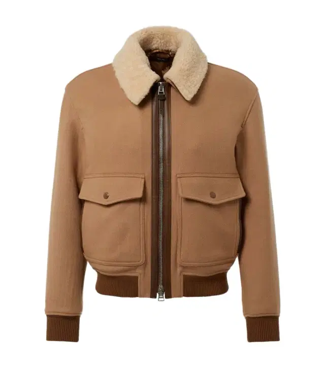 Shearling-trimmed virgin wool blouson