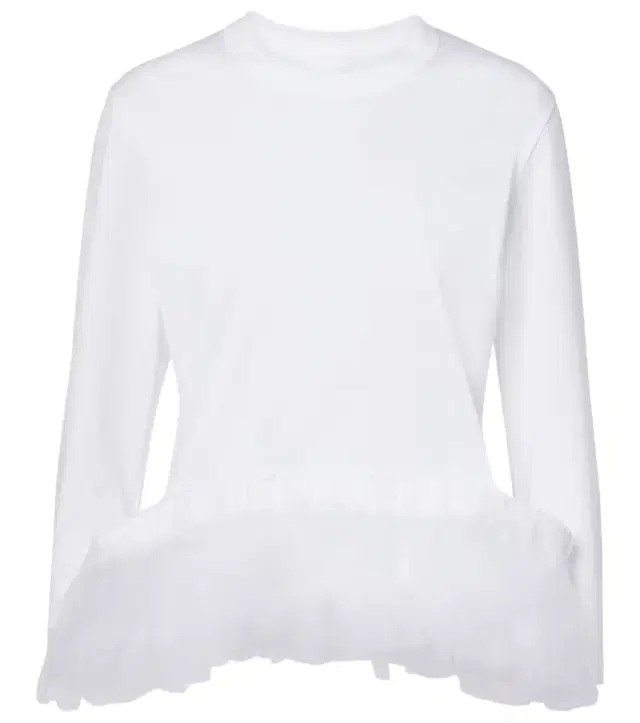 Noir Kei Ninomiya Tulle-trimmed cotton jersey top