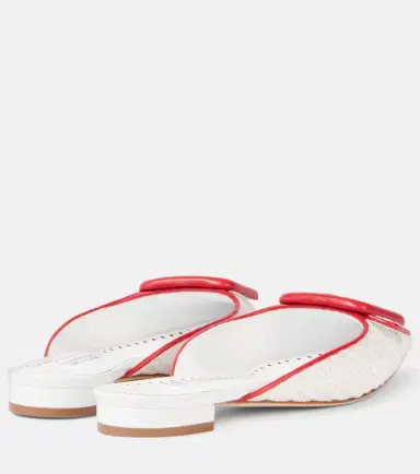 Manolo Blahnik Maysale leather-trimmed raffia mules | Thumbnail 3 Manolo Blahnik Maysale leather-trimmed raffia mules | Thumbnail 3