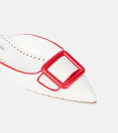 Manolo Blahnik Maysale leather-trimmed raffia mules | Thumbnail 4 Manolo Blahnik Maysale leather-trimmed raffia mules | Thumbnail 4