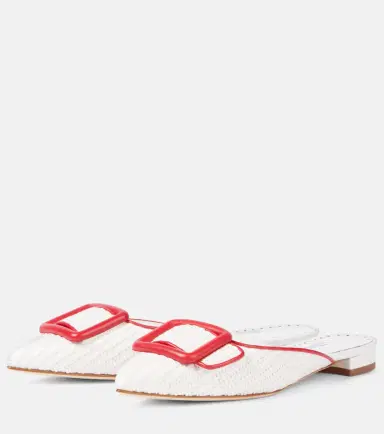 Manolo Blahnik Maysale leather-trimmed raffia mules | Thumbnail 5 Manolo Blahnik Maysale leather-trimmed raffia mules | Thumbnail 5