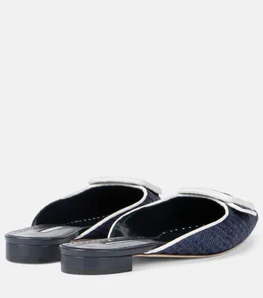 Manolo Blahnik Maysale leather-trimmed raffia mules | Thumbnail 3 Manolo Blahnik Maysale leather-trimmed raffia mules | Thumbnail 3