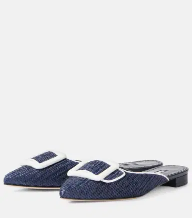 Manolo Blahnik Maysale leather-trimmed raffia mules | Thumbnail 5 Manolo Blahnik Maysale leather-trimmed raffia mules | Thumbnail 5