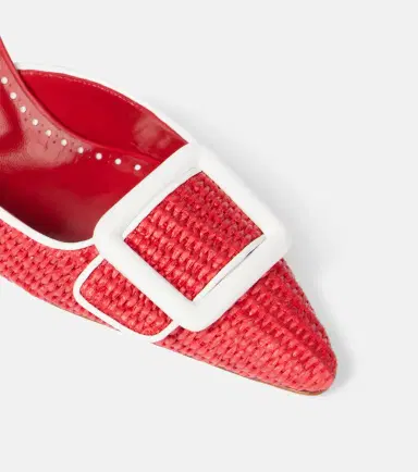 Manolo Blahnik Maysale 70 leather-trimmed raffia mules | Thumbnail 5 Manolo Blahnik Maysale 70 leather-trimmed raffia mules | Thumbnail 5