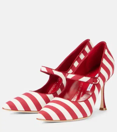 Manolo Blahnik Campari striped Mary Jane pumps | Thumbnail 5 Manolo Blahnik Campari striped Mary Jane pumps | Thumbnail 5