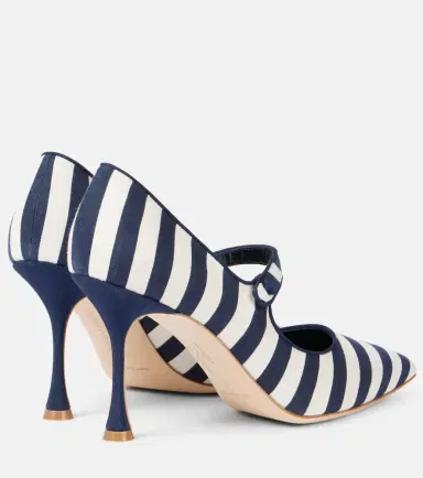 Manolo Blahnik Campari 90 striped Mary Jane pumps | Thumbnail 3