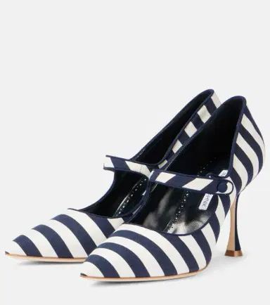 Manolo Blahnik Campari 90 striped Mary Jane pumps | Thumbnail 4