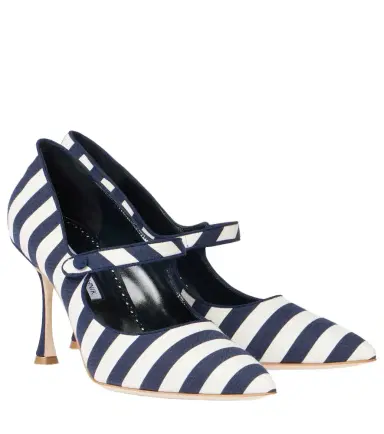 Manolo Blahnik Campari 90 striped Mary Jane pumps | Thumbnail 1