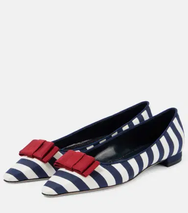 Manolo Blahnik Reador bow-detail striped ballet flats | Thumbnail 2 Manolo Blahnik Reador bow-detail striped ballet flats | Thumbnail 2