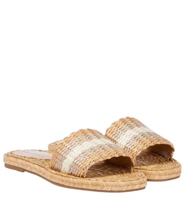 Aquazzura Playa raffia slides