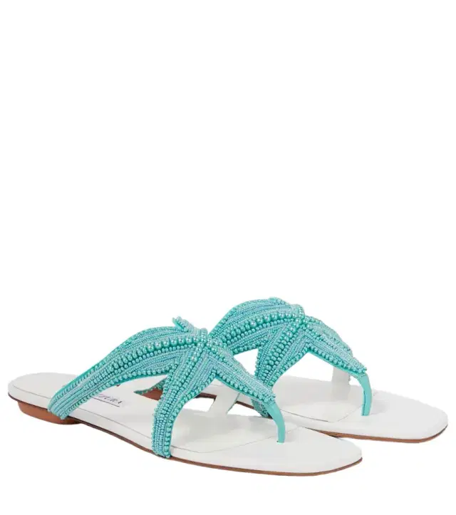 Aquazzura Reef Star embellished leather sandals
