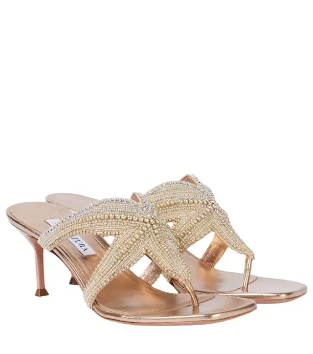 Aquazzura Reef Star 65 leather sandals