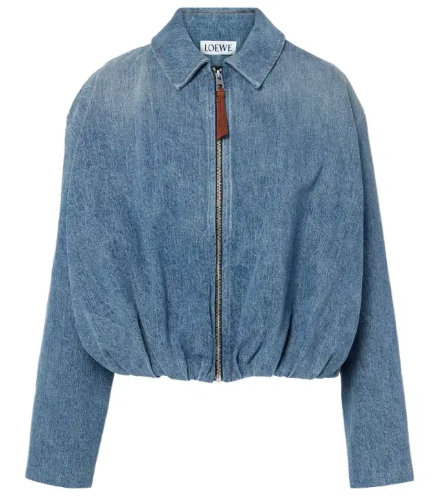 Draped denim jacket