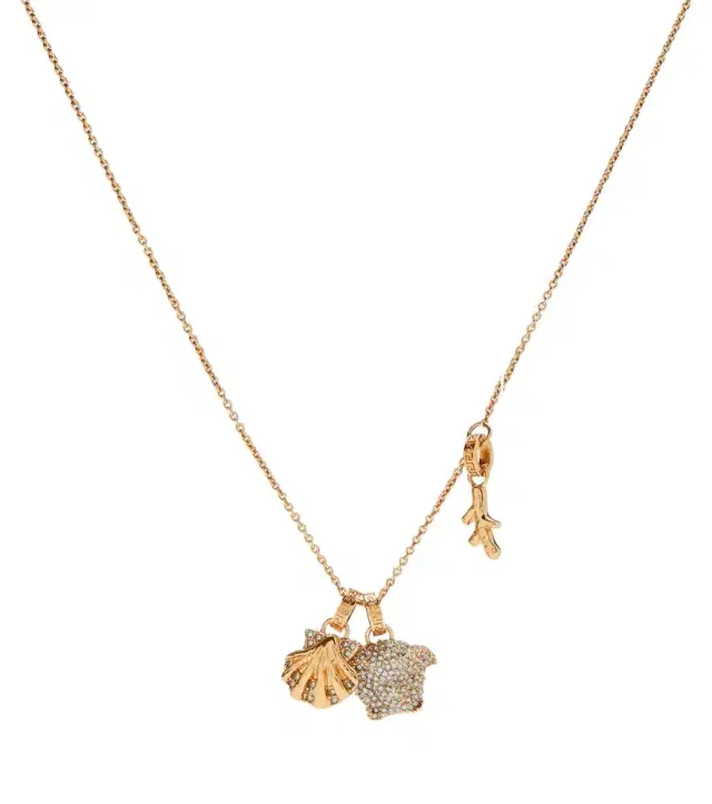 Versace Medusa crystal-embellished charm necklace
