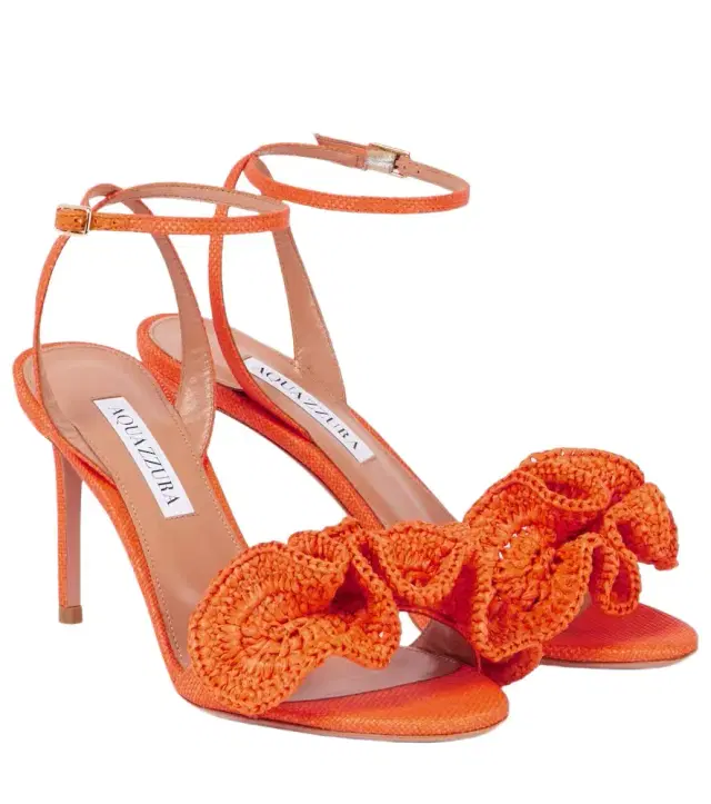 Aquazzura Noches Tropicales 85 raffia sandals