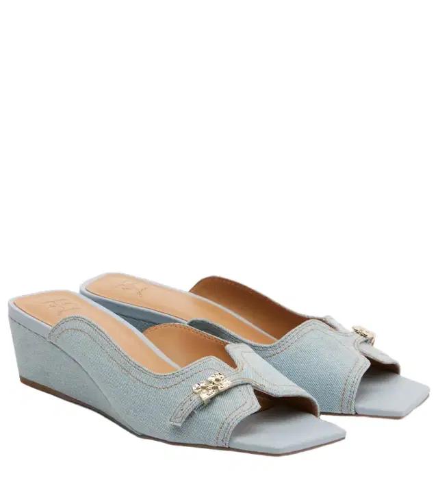 Ganni Butterfly wedge mules