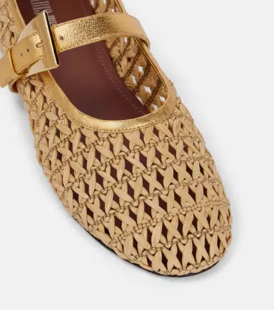 Paris Texas Sveva raffia Mary Jane flats | Thumbnail 2 Paris Texas Sveva raffia Mary Jane flats | Thumbnail 2