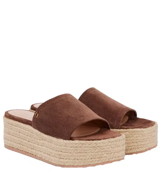 Gianvito Rossi Suede platform espadrille slides