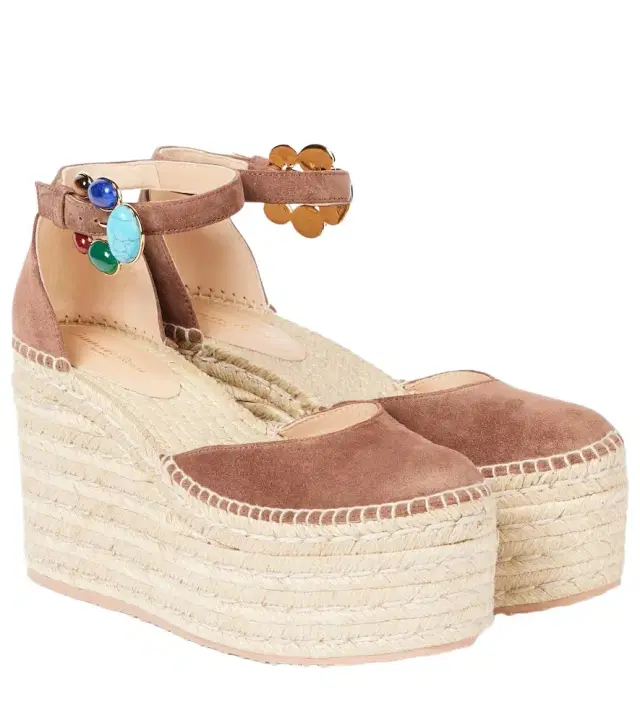 Gianvito Rossi Shanti 100 suede espadrille wedges