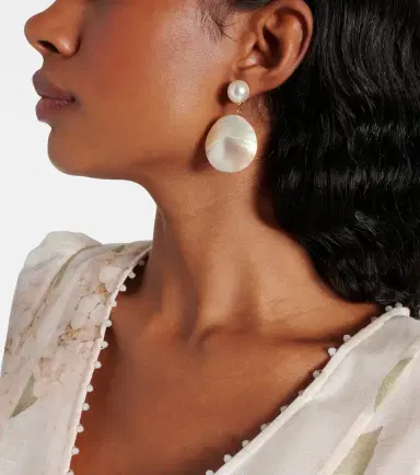 Jennifer Behr Nerine mother-of-pearl drop earrings | Thumbnail 5